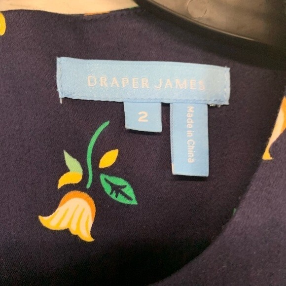 NWOT Draper James | Floral Sheath Dress Navy Floating Tulip 2 - Picture 8 of 10